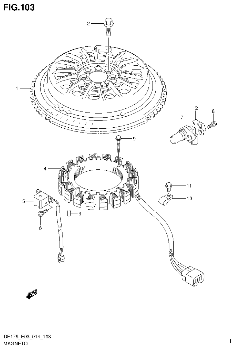Suzuki DF175ZG MAGNETO (DF175ZG E03) parts diagram
